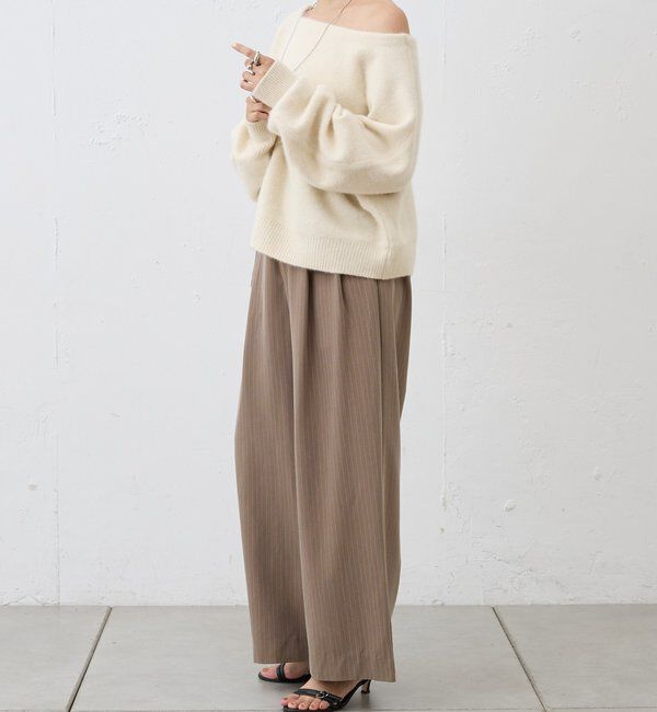  「ダブルタックストライプワイドパンツ」|チノ|