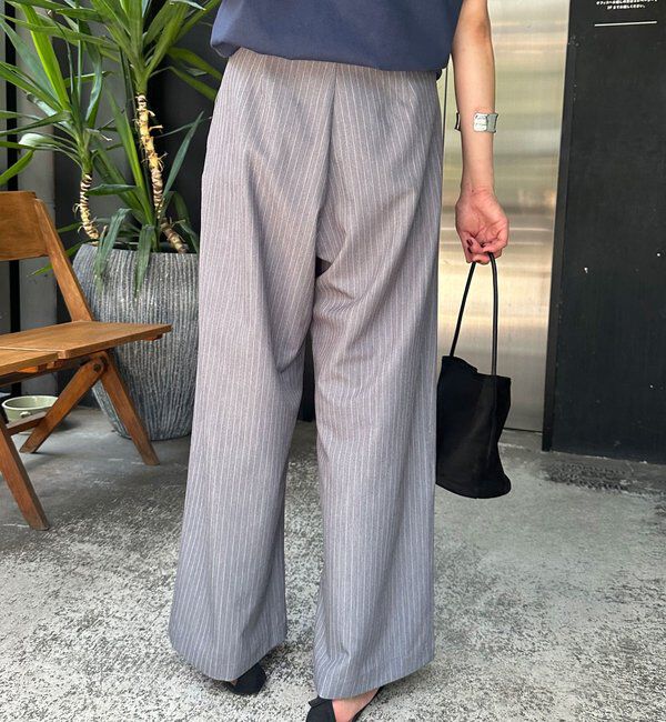  「ダブルタックストライプワイドパンツ」|チノ|