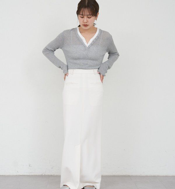  「ポンチIラインスカート」|スカート|