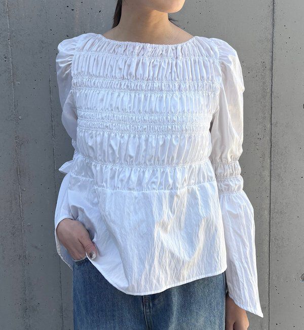  「シャーリングブラウス」|シャツ・ブラウス|ホワイト