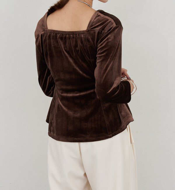  「ベロアペプラムプルオーバー」|Tシャツ・カットソー|