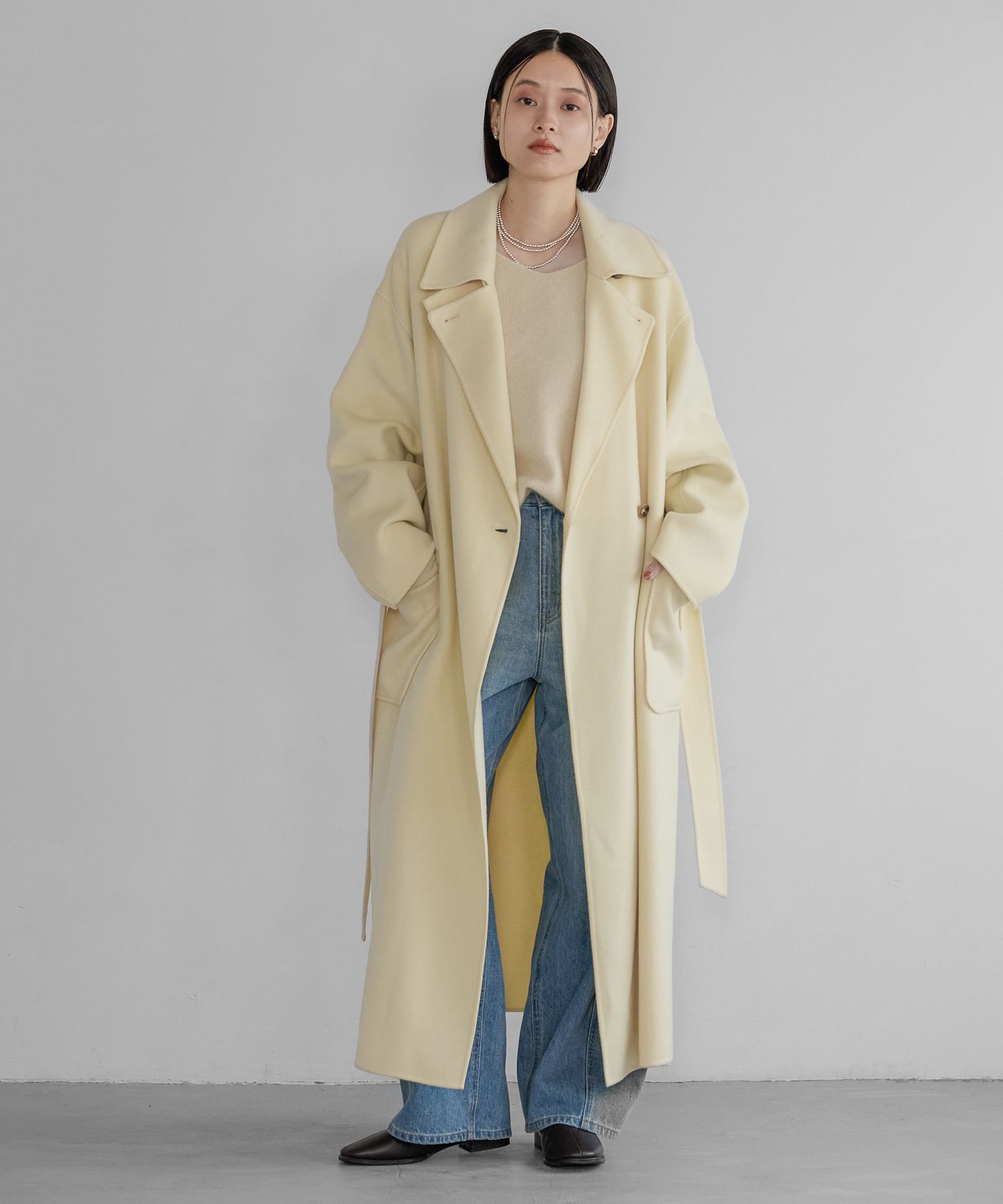 A part by 「カシープ3WAYスタンドロングコート」|チェスターコート|ライトイエロー
