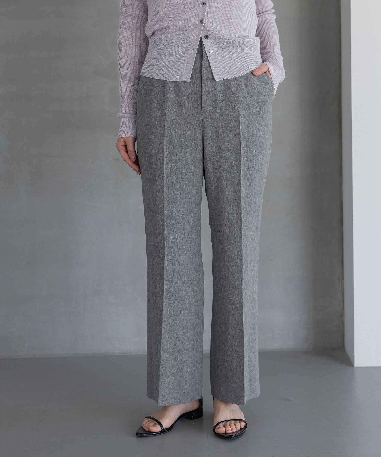 A part by 「シャンブレーセミフレアパンツ」|スラックス|グレー