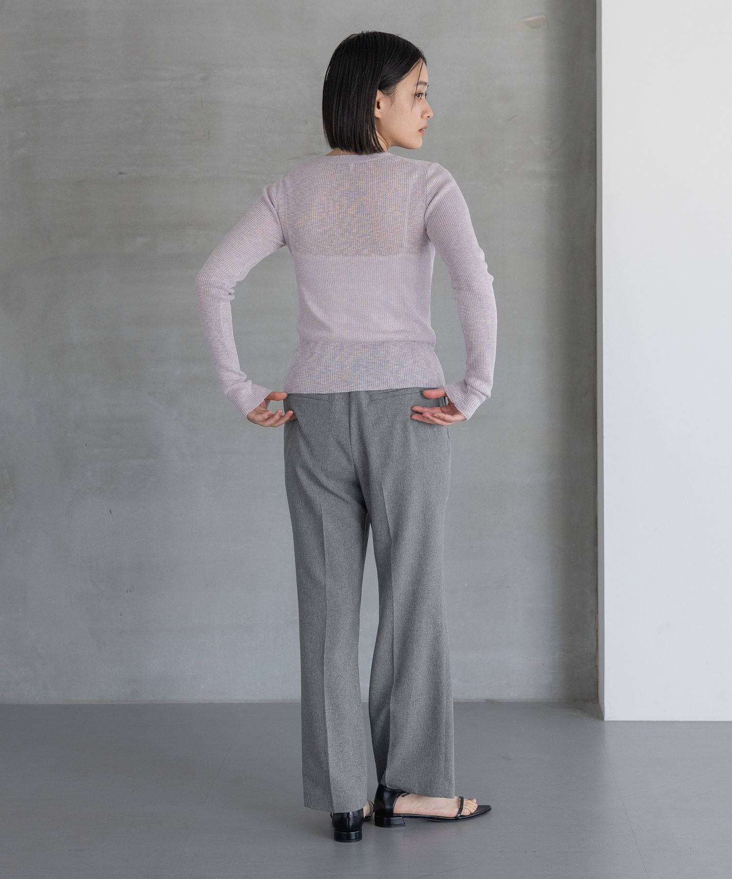 A part by 「シャンブレーセミフレアパンツ」|スラックス|