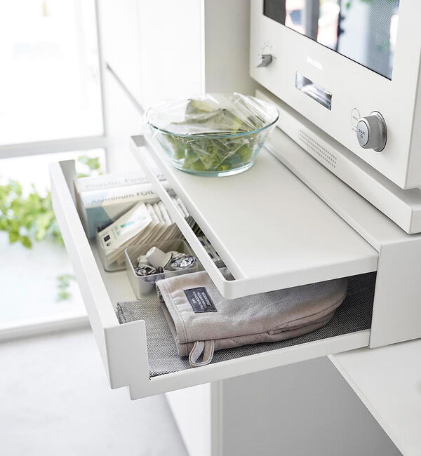 collex「【tower/タワー】 2WAYキッチン家電引き出し&スライドテーブル」|食器・キッチングッズ|