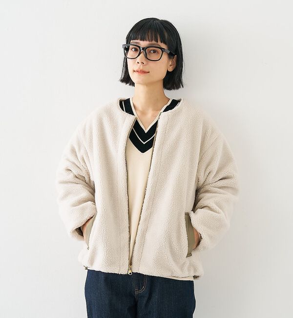 collex「キルト&times;ボアリバーシブル中綿ブルゾン」|ブルゾン・スタジャン|