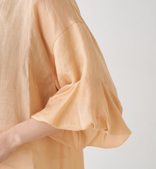 collex「ギャザー&タック半袖リネンブラウス」|シャツ・ブラウス|