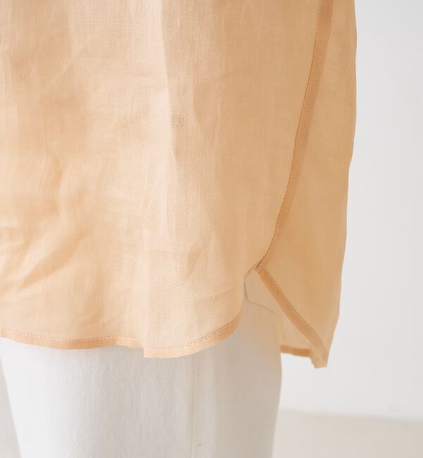 collex「ギャザー&タック半袖リネンブラウス」|シャツ・ブラウス|
