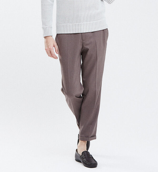 ABAHOUSE「【Recency of Mine】ツイルストレッチ　シャンブレー スモールチェッ」|その他|ピンクベージュ