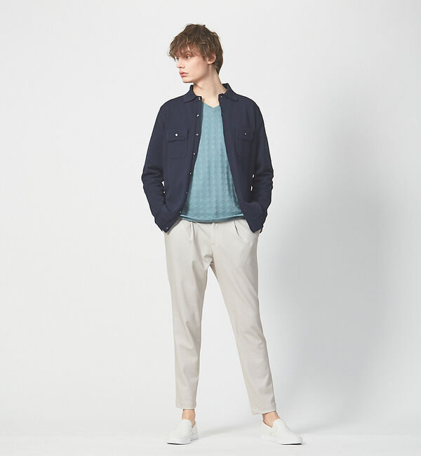 ABAHOUSE「ハイストレッチ PE 天竺 ポロ カーディガンジャケット」|カーディガン|