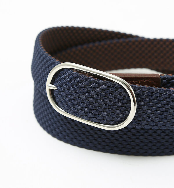 ABAHOUSE「リバーシブル  ゴムメッシュベルト【ブラウン&times;ネイビー / ブラック&times;グレー】」|ベルト|