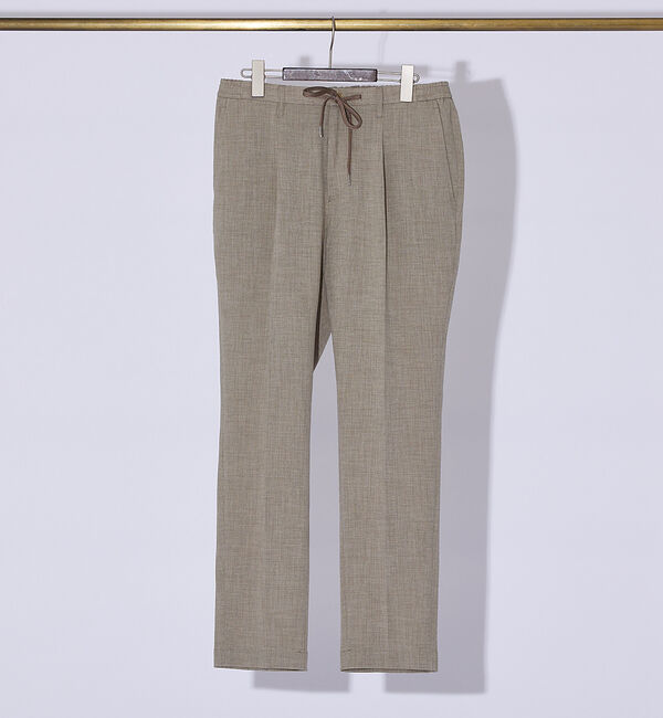 ABAHOUSE「【TRABEST】1タック イージースラックス / サマーパンツ/ 防シワ性 ス」|スラックス|アイボリー