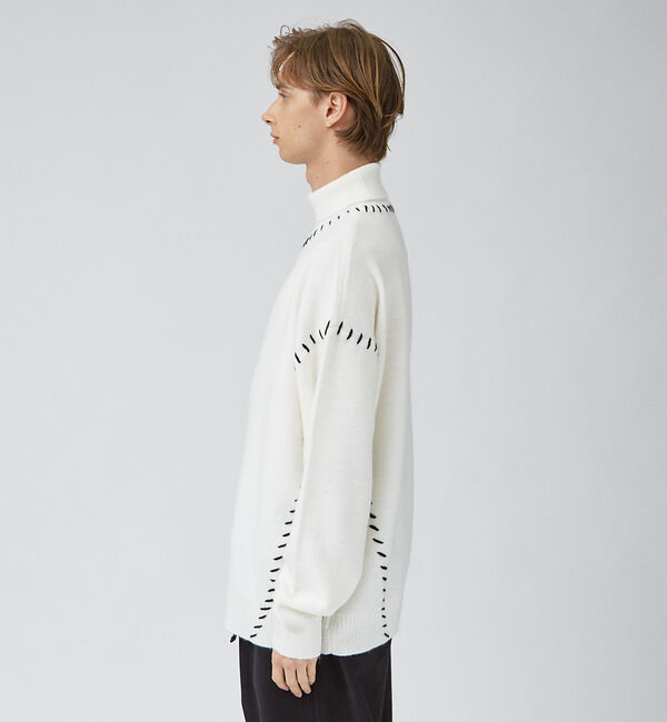 ABAHOUSE「【AH ABAHOUSE】ハンドステッチ タートルネック オーバー ニット」|ニット・セーター|