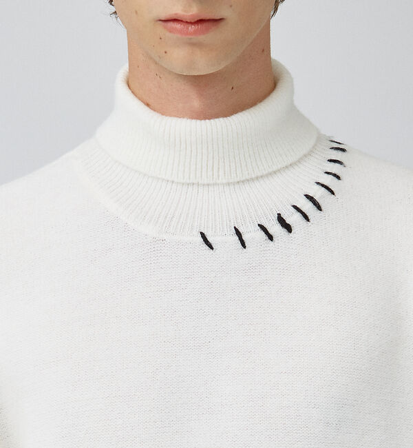 ABAHOUSE「【AH ABAHOUSE】ハンドステッチ タートルネック オーバー ニット」|ニット・セーター|