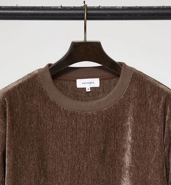 ABAHOUSE「【フリースタッチ】クラッシュベロア ロンT」|Tシャツ・カットソー|