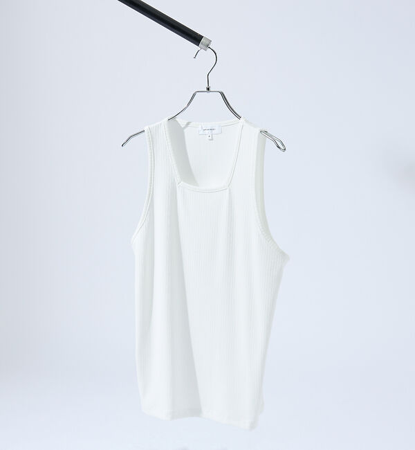 ABAHOUSE「【スクエアネック】ストレッチ テレコ タンクトップ」|キャミソール|
