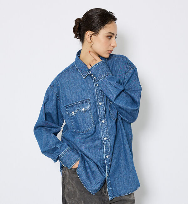 ABAHOUSE「【JOHNBULL/ ジョンブル】ウェスタンデニムシャツ/ダンガリーシャツ」|シャツ・ブラウス|