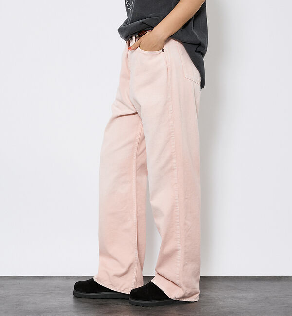 ABAHOUSE「【Johnbull／ジョンブル】ガーメントダイ フレアワイドパンツ／セットアップ」|デニム|