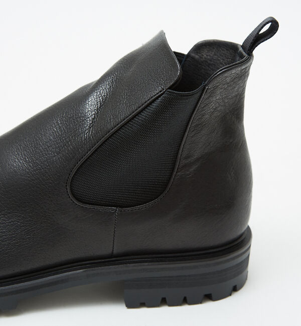 alfredoBANNISTER「【ソフトレザー】ドレープ ミラートゥ サイドゴア タンクソール ブーツ 札幌店+」|ショートブーツ|