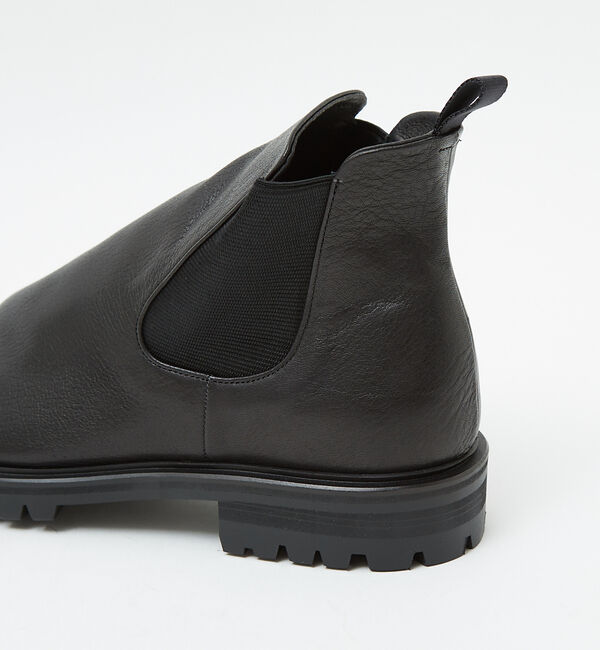 alfredoBANNISTER「【ソフトレザー】ドレープ ミラートゥ サイドゴア タンクソール ブーツ 札幌店+」|ショートブーツ|