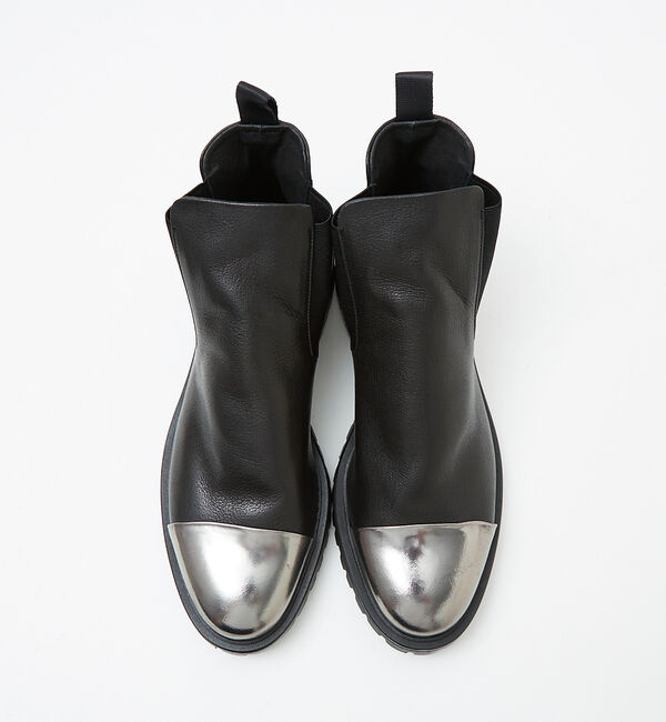 alfredoBANNISTER「【ソフトレザー】ドレープ ミラートゥ サイドゴア タンクソール ブーツ 札幌店+」|ショートブーツ|