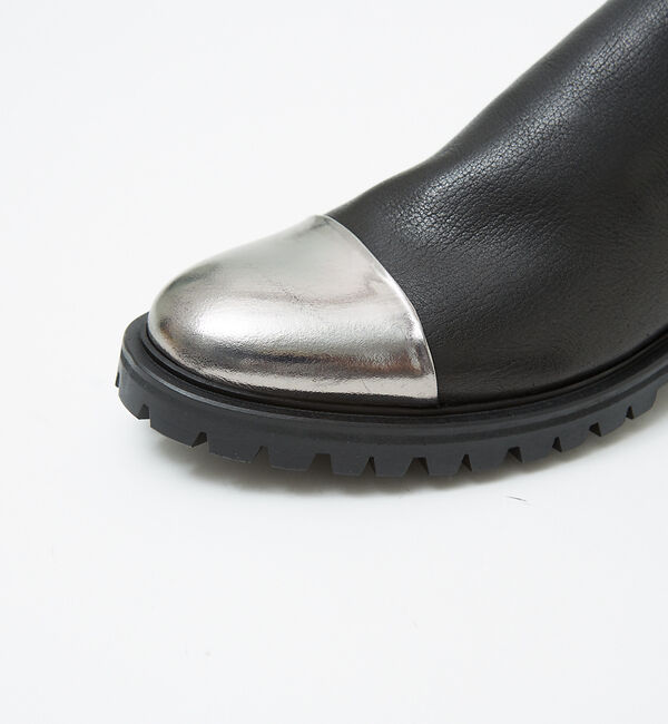 alfredoBANNISTER「【ソフトレザー】ドレープ ミラートゥ サイドゴア タンクソール ブーツ 札幌店+」|ショートブーツ|