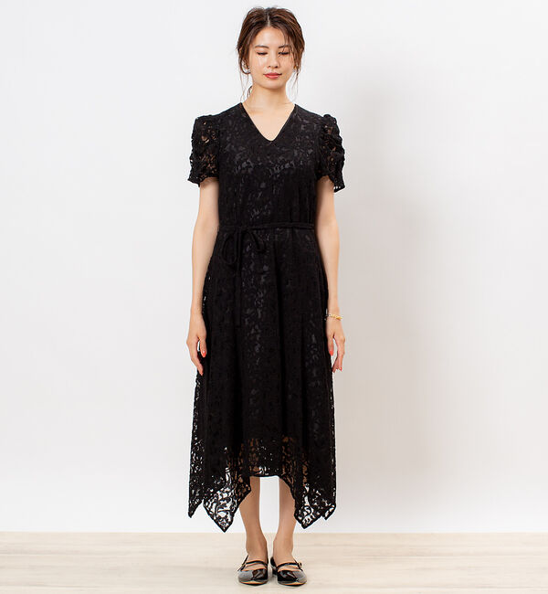 Rouge vif「【FLICKA】ジャガードレースフレアワンピース」|ワンピース|