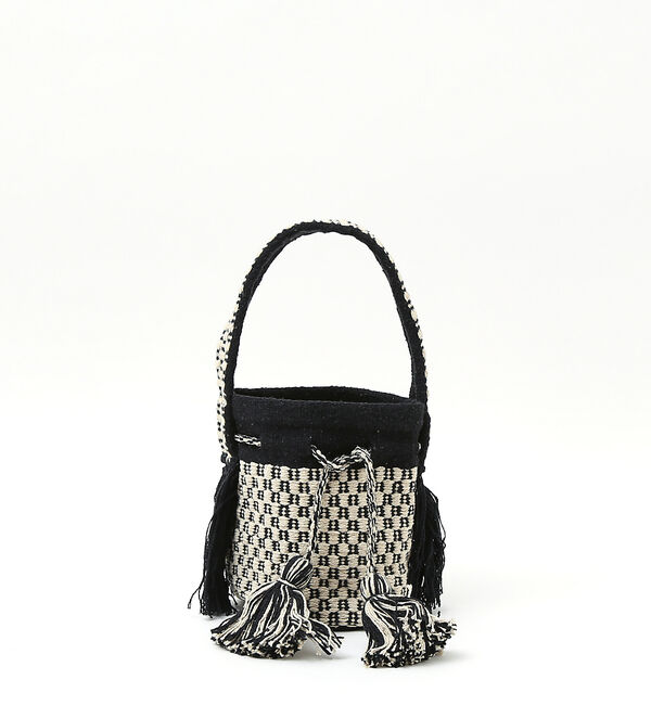 Rouge vif「【Swaraj】ジャガードバケツ型バッグ」|ハンドバッグ|ブラック