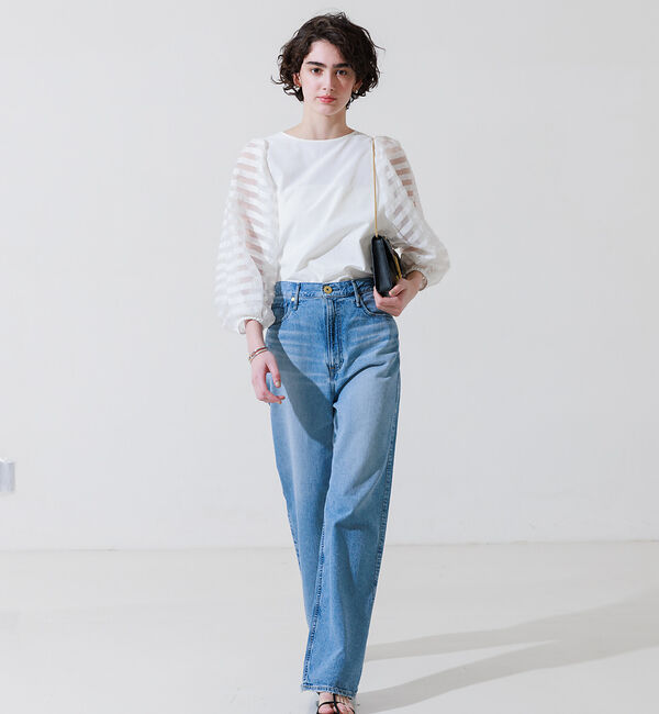 Rouge vif「シアーボーダースリーブブラウス」|シャツ・ブラウス|