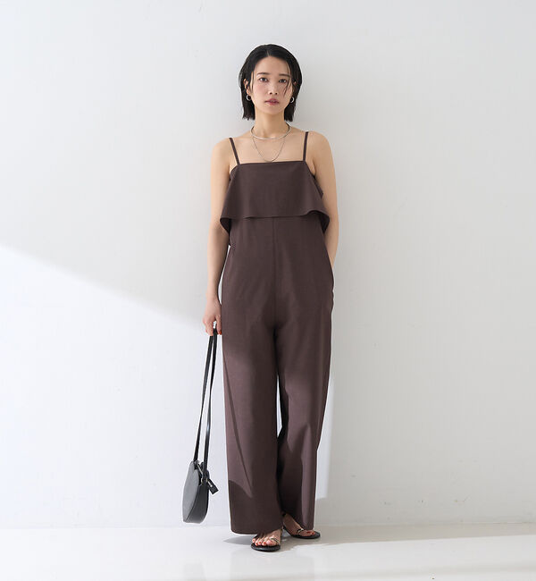 Rouge vif「フレアストレートワイドサロペット」|オールインワン|