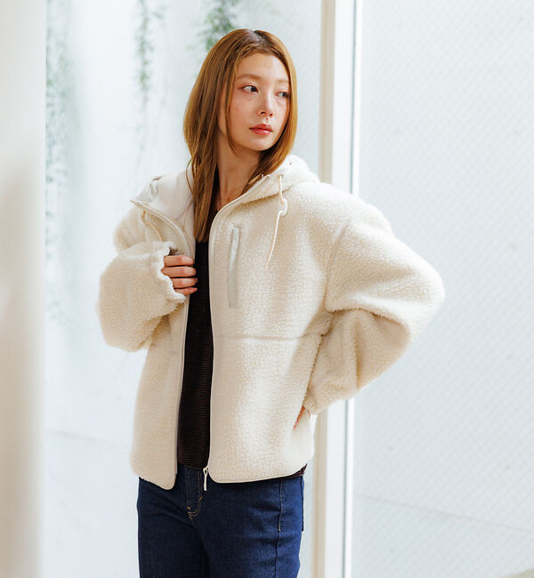 Rouge vif「【NANGA / ナンガ】BOA FLEECE ZIP HOODIE / ボアフ」|パーカー|