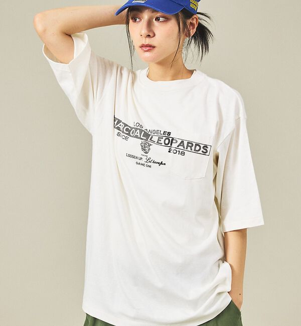 Rouge vif「【Americana/アメリカーナ&times;ORIGINAL Charcoal/オリジナ」|Tシャツ・カットソー|ホワイト