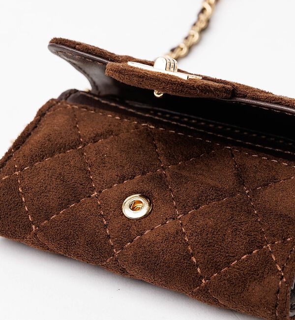 Rouge vif「【VELETTO/ヴェレット】スエードキルティングカードケース/チェーンストラッ」|名刺入れ・カードケース|