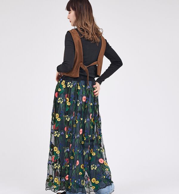 Rouge vif「【Le Melange/ル・メランジュ】ECOスウェードビスチェ/フェイクレザー」|ベスト・ジレ|