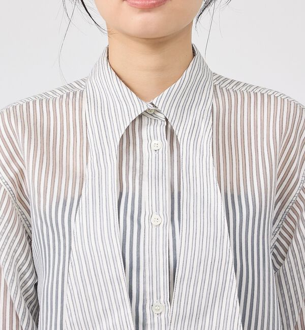 Rouge vif「シアーストライプタイカラーシャツ」|シャツ・ブラウス|