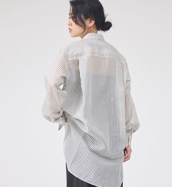 Rouge vif「シアーストライプタイカラーシャツ」|シャツ・ブラウス|