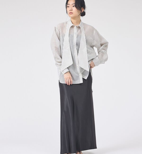 Rouge vif「シアーストライプタイカラーシャツ」|シャツ・ブラウス|