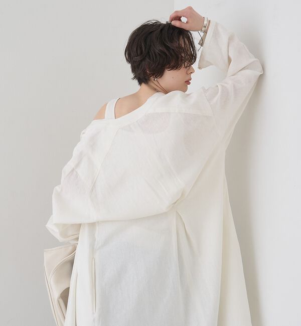 Rouge vif「【セットアップ対応】リネンロングトッパー/シャツ/カーディガン/羽織【予約】」|シャツ・ブラウス|