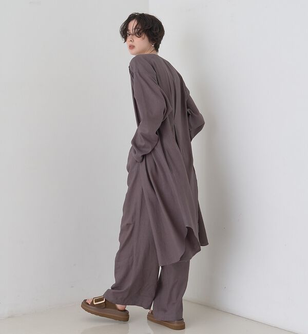 Rouge vif「【セットアップ対応】リネンロングトッパー/シャツ/カーディガン/羽織【予約】」|シャツ・ブラウス|