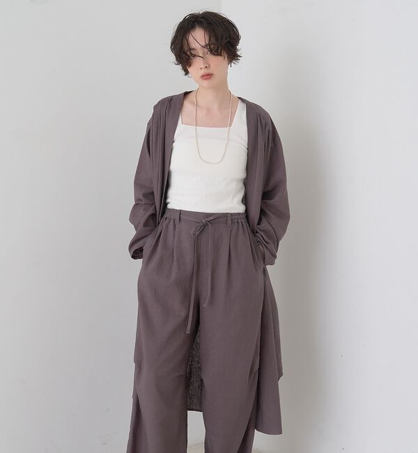 Rouge vif「【セットアップ対応】リネンロングトッパー/シャツ/カーディガン/羽織【予約】」|シャツ・ブラウス|