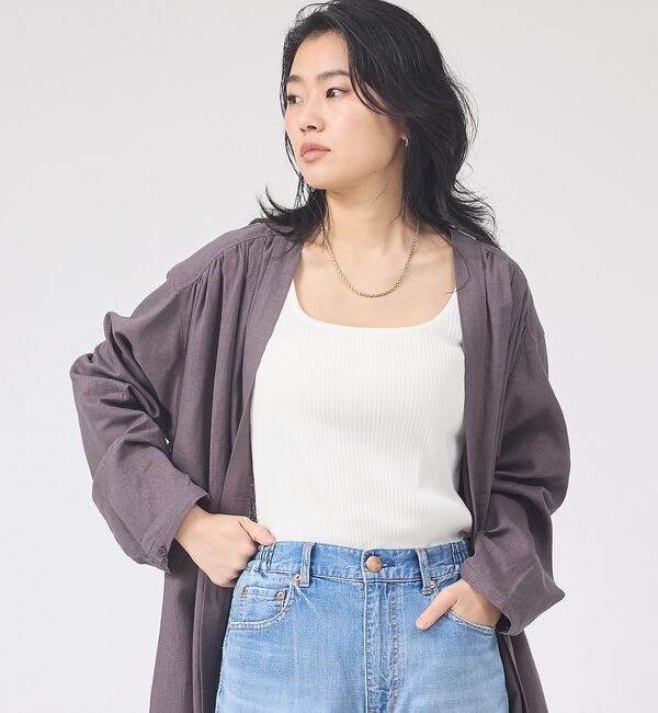 Rouge vif「【セットアップ対応】リネンロングトッパー/シャツ/カーディガン/羽織【予約】」|シャツ・ブラウス|