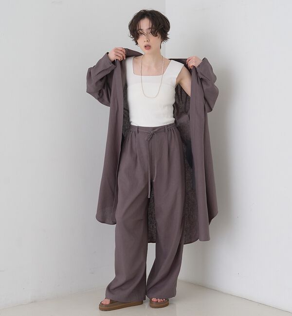 Rouge vif「【セットアップ対応】リネンロングトッパー/シャツ/カーディガン/羽織【予約】」|シャツ・ブラウス|