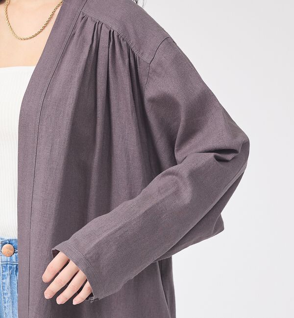 Rouge vif「【セットアップ対応】リネンロングトッパー/シャツ/カーディガン/羽織【予約】」|シャツ・ブラウス|