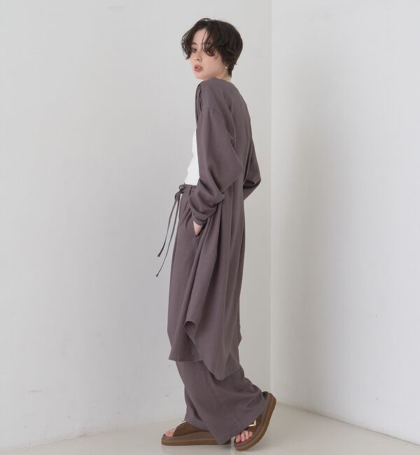 Rouge vif「【セットアップ対応】リネンロングトッパー/シャツ/カーディガン/羽織【予約】」|シャツ・ブラウス|