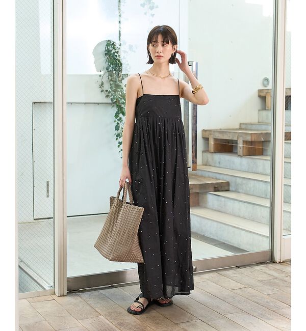 Rouge vif「インドドット刺繍ブラウス【予約】」|シャツ・ブラウス|ブラック