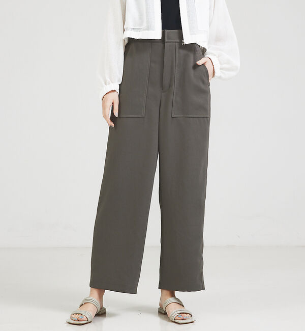 qualite「ドライカルゼアウトポケットパンツ」|その他|カーキ