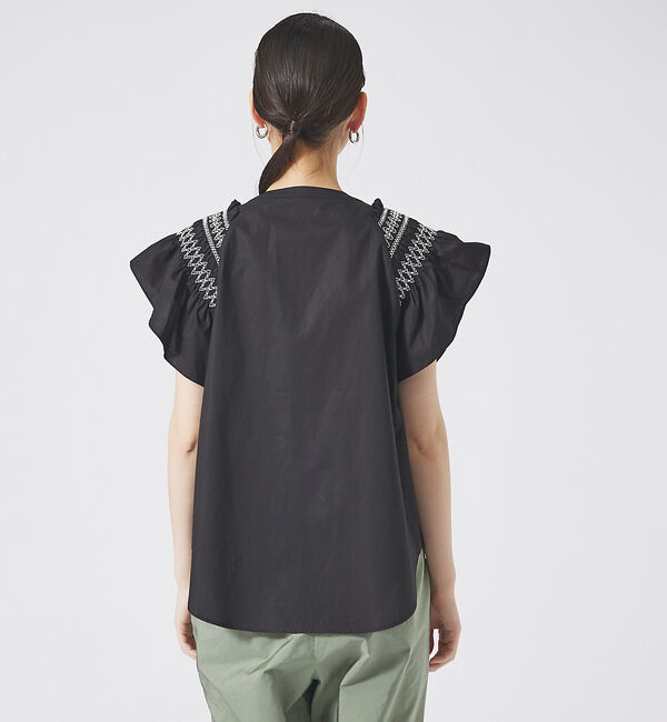 qualite「スモッキングスリーブシャツ」|シャツ・ブラウス|