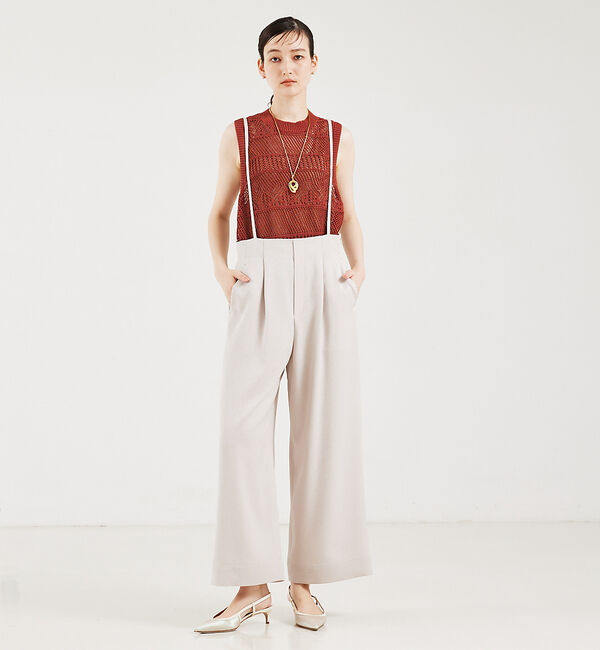 qualite「リネンライクサスペンダーパンツ」|オールインワン|