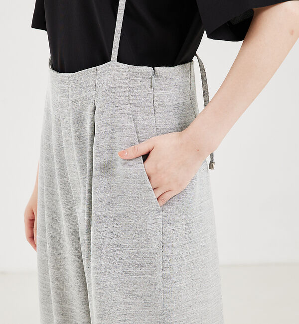 qualite「リネンライクサスペンダーパンツ」|オールインワン|