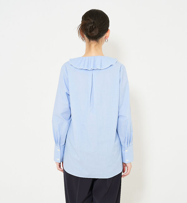 qualite「Vネックプリーツカラーブラウス」|シャツ・ブラウス|